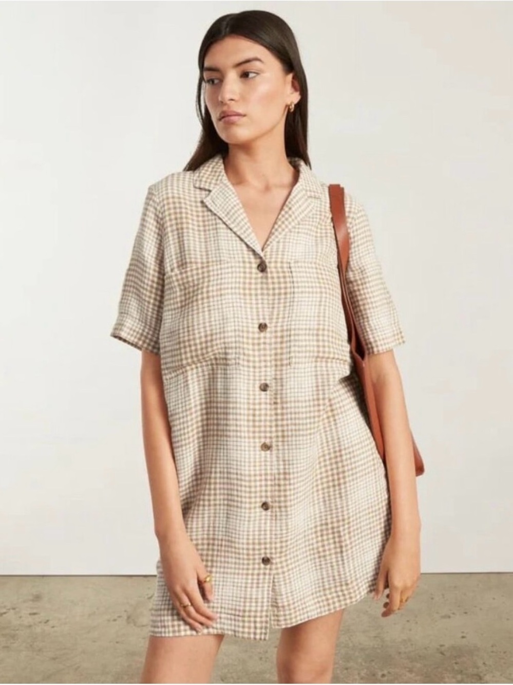 Everlane 100% linen shirt dress size M